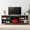 thumbnail image 3 of VANACC Fireplace TV Stand, Wood Texture Entertainment Center, Rustic Grey, 3 of 8