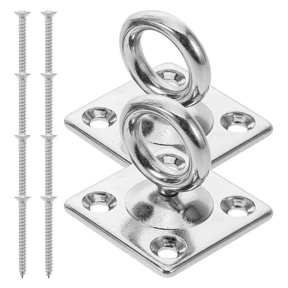 Hemoton 2pcs Heavy Duty Eye Hooks Boat Pad Eye Hooks Marine Supplies Heavy Duty Pad Eye Plate For Hanging Swing Hammocks And More