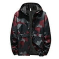 thumbnail image 1 of Men‘s Autumn And Winter Printed Hooded Windproof Thin Jacket Coat Top Blouse, 1 of 4