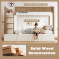 thumbnail image 5 of Bellemave Twin Over Twin Bunk Bed with 4 Storage Drawers and Wardrobe, Solid Wood Kids Bunk Beds Frame with Shelf, No Box Spring Needed (Beige & Natural), 5 of 9