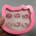 thumbnail image 3 of Anillo Sanrio de Anime Kawaii Y2k con corazón de amor rosa, caja de gatito, pulsera ajustable abierta, anillo de dibujos animados para niñas y niños, conjunto de regalo, 3 of 4
