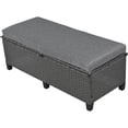 thumbnail image 7 of 5-Piece Outdoor Patio Rattan Sofa Set, L-Shaped Sectional PE Wicker Garden Furniture Set with 2 Extendable Side Tables, Dining Table and Washable Covers for Backyard Poolside Indoor, Gray, 7 of 7