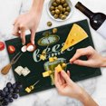 thumbnail image 4 of Modern Cutting Board, Beer Time Typography with Glass and Old Antique Lifestyle Illustration, Decorative Tempered Glass Cutting and Serving Board, Large Size, Dark Green Yellow Cream, by Ambesonne, 4 of 5