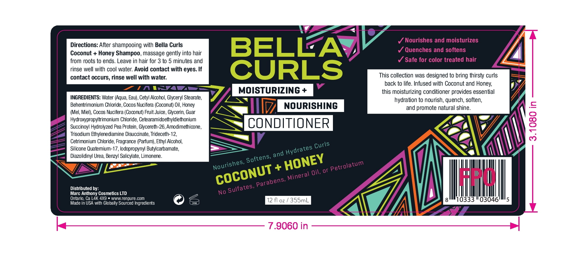 Bella Curls Nourishing Conditioner 12 floz