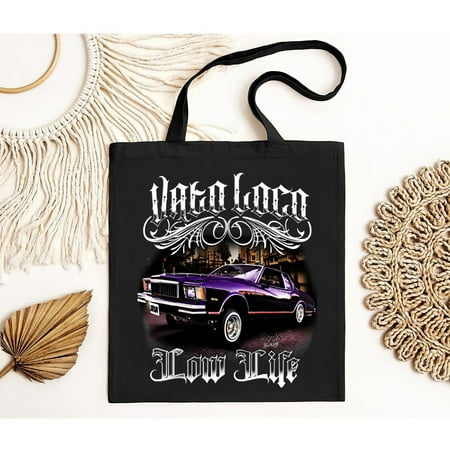 vintage Vato Loco Low Rider Monte Carlo Tote Bag Print On Shaka Wear Heavyweight -TH22743
