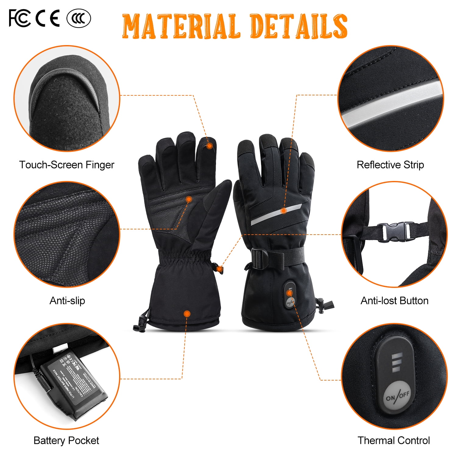 SAVIOR HEAT Heated Gloves for Men & Women – 3 Heat Levels, Waterproof Touchscreen, 7.4V 2200mAh Battery for Skiing, Motorcycling & Winter Outdoor Sports
