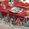 thumbnail image 2 of Sm:)e Snowman House Christmas Trees Winter Tablecloth 60 x 84 Inch, Red, 2 of 6