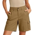 thumbnail image 2 of Yievot Cargo Shorts for Women 7 Inch Inseam Button High Waist Multi Pocket Casual Summer Outdoor Hiking Shorts, 2 of 9