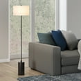 thumbnail image 7 of Evelyn&Zoe Somerset 64" Tall Floor Lamp with Drum Fabric Shade, Blackened Bronze/White, 7 of 7