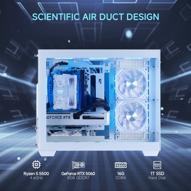 GAMING PC | AMD Ryzen 5 5500 6x3.60GHz | 16GB DDR4 | RTX 5060 Ti 16GB GAMING PC | AMD Ryzen 5 5500 6x3.60GHz | 16GB DDR4 | RTX 5060 Ti 16GB