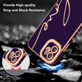 thumbnail image 3 of for iPhone 11 Case 6.1 inches Luxury Plating Case,Cute Love Heart Phone Case,Slim Soft TPU Shockproof Bumper Case with Full Camera Protection,Electroplated Case for Women Girls,Dark Purple, 3 of 10