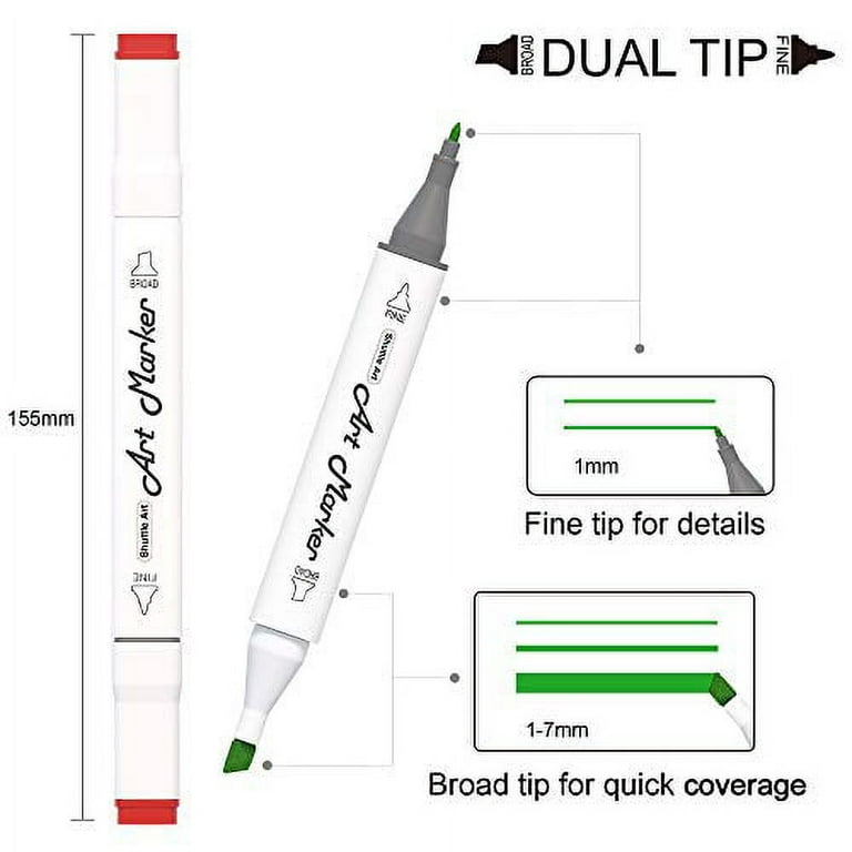 Artist Marker Set - Dual Tip Permanent Sketch Markers - Ideal for Artists  Adults Kids Drawing Crafts Gifts