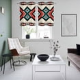thumbnail image 5 of 2 Panels Kitchen Tier Curtains 39 Inch Length, Aztec Southwest Grommets Window Treatment Curtain, Tribes Vintage Red Blue Abstract Thermal Curtains Drapes for Living Room/Bathroom, 5 of 9