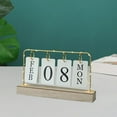 thumbnail image 3 of Flip Wooden Perpetual Metal Calendar for and home Decor Monthly Weekly Year Planner Kitchen Desk Decor - Without, 3 of 6