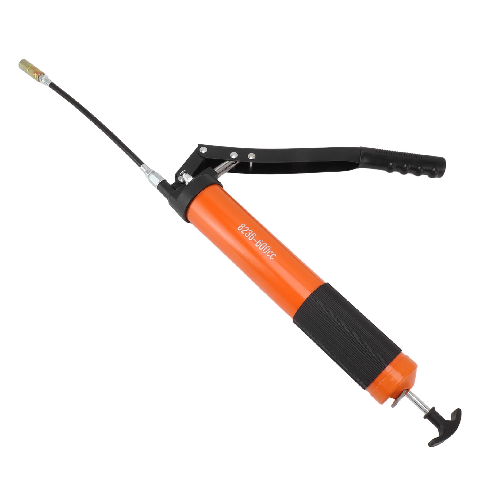 10000PSI Grease Gun 600CC Manual Heavy Duty High Pressure Grease Gun for Automobiles Trucks Ships Lawn Mowers Orange Reinforced Double Piston