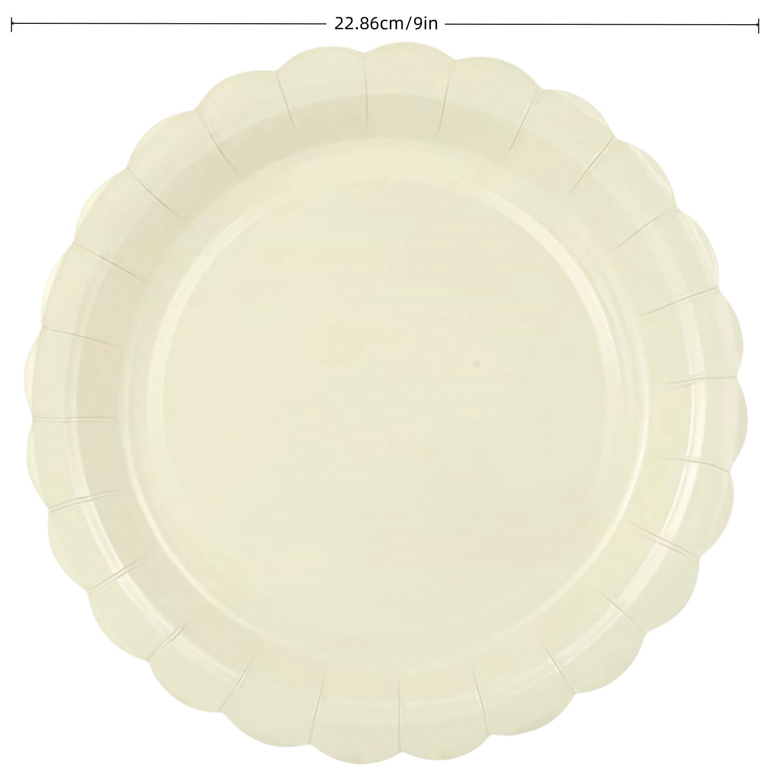 25-100PC Scalloped Paper Plates 7/9 Inch Disposable - Cute Dessert Cake Plate and Dinner Plate for Party, Decorative Supplies for Birthday Wedding Bridal Shower, Set for Wedding