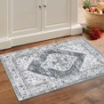 thumbnail image 3 of HAHDAXIA Boho Washable Rugs for Entryway - 2x3 Small Non-Slip Kitchen Rug Throw Lightweight Area Rugs for Bedroom Grey Print Oriental Distressed Bathroom Mat Floor Doormat Carpet for Laundry, 3 of 6
