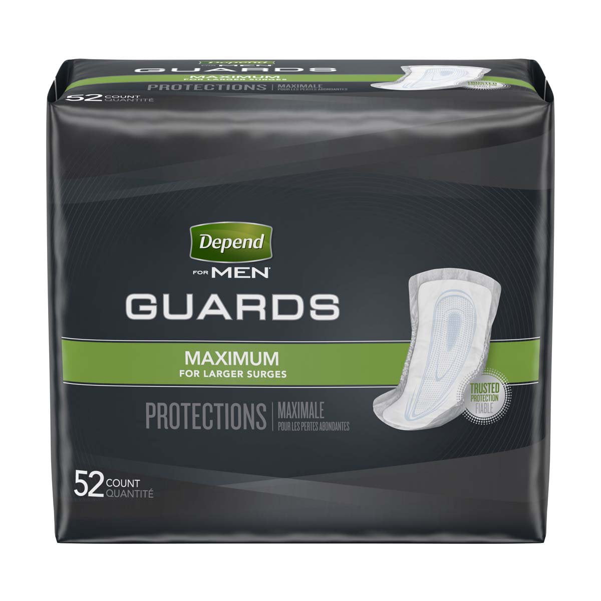 Depend Guards for Men Bladder Control Pad 12 Inch Length Heavy
