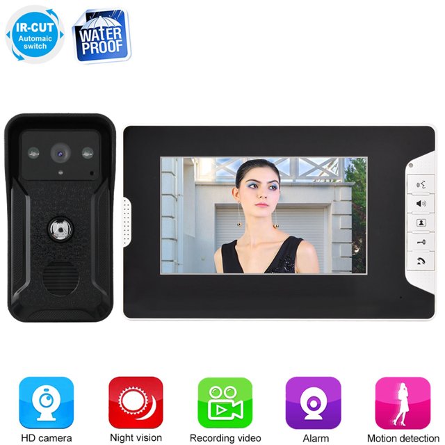 Timbre De Puerta Timbre De Videoportero De 7 Pulgadas, Timbre De Video, Timbre De Video A Color Para Seguridad Inteligente A Prueba De Lluvia
