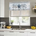 thumbnail image 4 of Country Star Blue Curtain Valances for Windows, Kitchen Valance Window Treatments Panel 2 Pack, Farmhouse Vintage Branches Wooden Rod Pocket Short Curtains for Bathroom Bedroom 60 x 18 Inch, 4 of 8