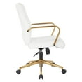 thumbnail image 4 of Mid-Back White Faux Leather Chair with Gold Finish Arms and Base K/D, 4 of 7