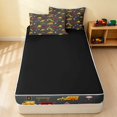 thumbnail image 4 of Erosebridal Construction Vehicle Zipper Full Size Comforter Sets with Fitted Sheet and 2 Pillowcases, Truck Zipper Bedding Set, Dark Pattern, Black Reversible, 4 of 7