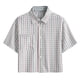 thumbnail image 2 of Ceisia Men's Grid Pattern Short Sleeve Cropped Shirt Small & Colorful Grids Straight Fit Turn-Down Collar Casual Spring Summer Shirt Gift, 2 of 5