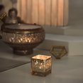 thumbnail image 4 of WGV Gold Speckled Mercury Cube Votive Candle Holder - 2" Wide x 2" Height, Good quality, Heavy Weighted Base - 1 Pc, 4 of 14