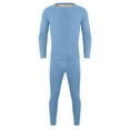 thumbnail image 2 of Baqcunre Men's Mens Velvet Double Sided Thermal Underwear Autumn Clothes Trousers Two Piece Set Mens Undershirts Thermal Underwear for Men Long Johns for Men,Color Blue,Size L-4XL, 2 of 8