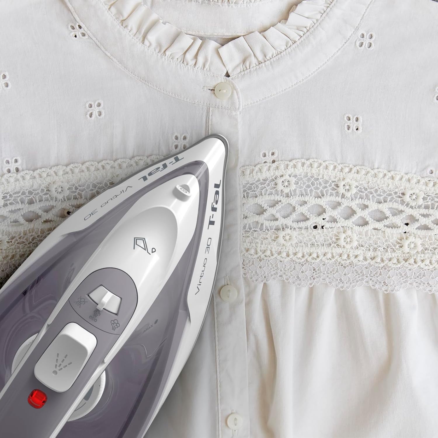 T-fal Virtuo 30 Steam Iron, 1500W Retractable Cord Steam Iron with Ceramic Soleplate and Auto Off, Model FV2C80U0