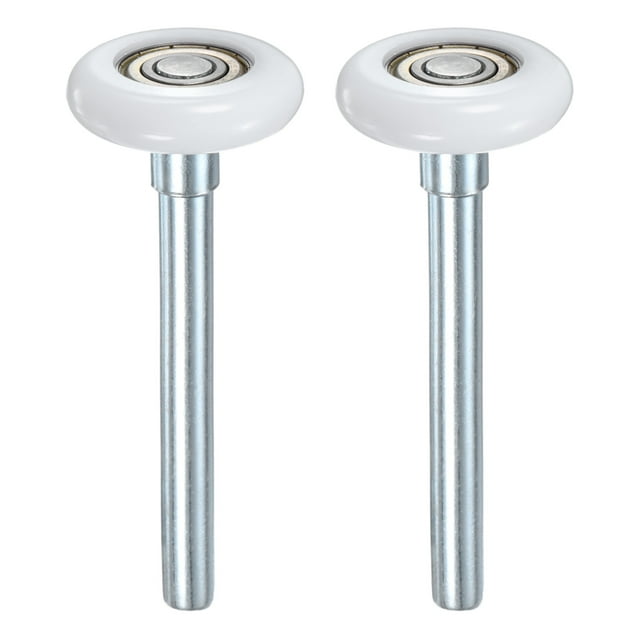 Uxcell Rouleaux de Porte de Garage en Nylon Lot de 2, Roues de Porte de Garage 1.8 Pouces Tige 4.72 Pouces, 6200zz pour Portes de Garage/portes à Rabat, Blanc