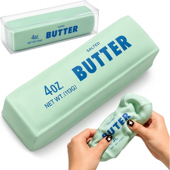Crunchy Butter Squishy Stick Asmr Slow Rising Bead Filled Squeeze Desk Decor Favor Gifts for Adults (Green Butter)