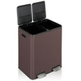 thumbnail image 3 of LAZY BUDDY 16 Gallon Kitchen Trash Can with Dual Compartments, Stainless Steel Recycling Garbage Bin with Inner Buckets, 2 Built-in Box for Odor Control, 3 of 10