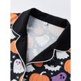 thumbnail image 4 of Halloween Matching Family Pajamas Set Pumpkin Ghost Print Short Sleeve Tops and Shorts PJS Set, 4 of 9