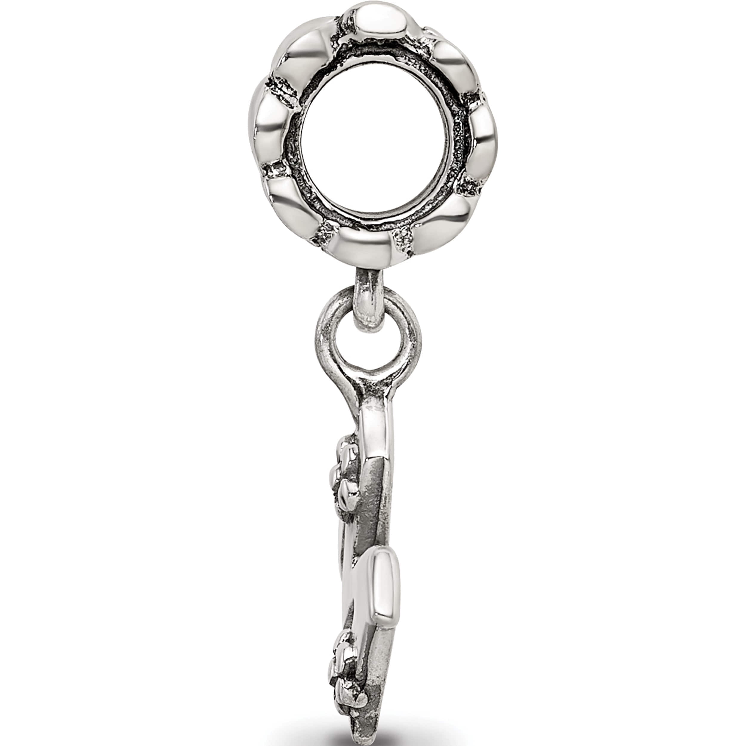 Sterling Silver Reflections Letter M Dangle Bead (19.09 X 8.18) Made In Thailand qrs1400m