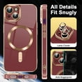 thumbnail image 4 of for iPhone 13 Case,[Compatible with Magsafe],[10 FT Military Grade Drop Protection][Anti Yellowing] Slim Soft TPU Luxury Protective Phone Case for iPhone 13 -Dark red 8-IP13-04, 4 of 12