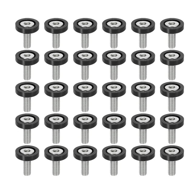 30 Piezas Coche Parachoques Guardabarros Arandela Pernos M6x1.0 Aluminio Aleación Negro Unique Bargains