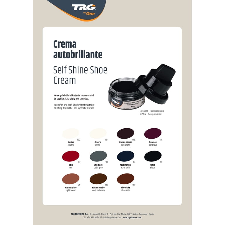 TRG The One Shoe Cream For Leather & Synthetic Leather - 129 Light Brown, 50ml, Nourishes & Shines, Made In Spain