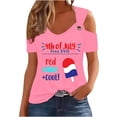 thumbnail image 1 of Tops de Hombro Frío para las Mujeres Día de la Independencia Impreso Fuera Del Hombro Blusa con Cuello en V, Fuera Del Hombro de las Mujeres, 1 of 4