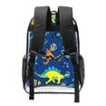 thumbnail image 2 of Gaeub Dinosaur In Space Print Clear Backpack ,Clear Transparent Backpack, PVC Bag with Side Pockets,for Concert, Beach, Work, Travel & Sporting, 2 of 7
