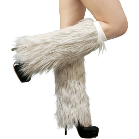 

Bluethy 1 Pair Female Leggings Medium Tube Solid Soft Anti-cold Warm Keeping Faux Fur Knee-length Hipster Warm Sock for Daily