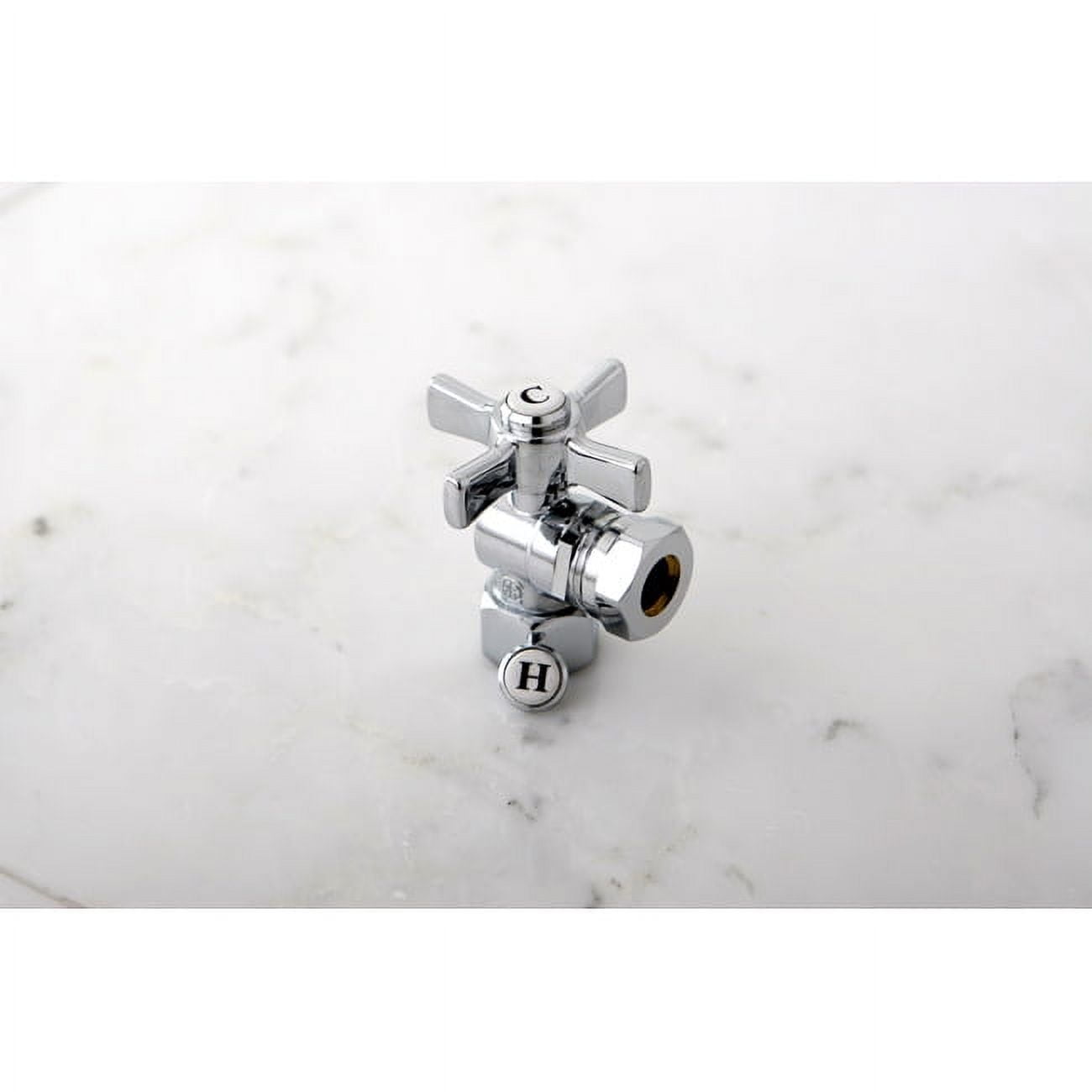 Kingston Brass CC44101 1/2" FIP x 1/2" or 7/16" Slip Joint Angle Stop Valve, Polished Chrome