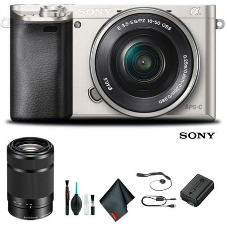 Sony Alpha a6000 Mirrorless Camera with 16-50mm Lens Silver Starter Kit