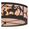 thumbnail image 3 of Meyda Tiffany 161103 Cowboy 4 Light 22" Wide Semi-Flush Drum Ceiling Fixture - Dark Roast, 3 of 7