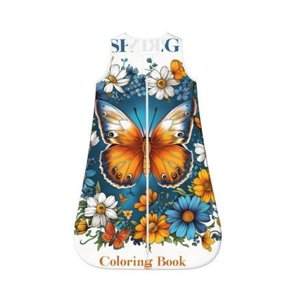 

Honeii Spring Butterfly Flowers Print Unisex Babies Sleepbag Wearable Blanket Baby Sleeveless Sleeping Bag-X-Large