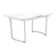 thumbnail image 2 of Tony 72 Inch Rectangular Wood Dining Table, Leaf Extension, Metal, White, 2 of 7