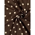 thumbnail image 7 of Dark Brown Polka Dot High Neck Flare Sleeve Maxi Dress For Women, 7 of 7
