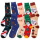 thumbnail image 1 of GOOHOCHY 5 pares de calcetines navideños, calcetines de invierno novedosos, cálidos, de algodón con dibujos animados y colores vivos., 1 of 7