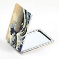 thumbnail image 4 of Compact Mirror Square Pu Leather Makeup Mirror for Purses Small Pocket Mirror Portable Hand Mirror Double-Sided with 2 x 1x Magnification for Woman Mother - Huge Wave, 4 of 6