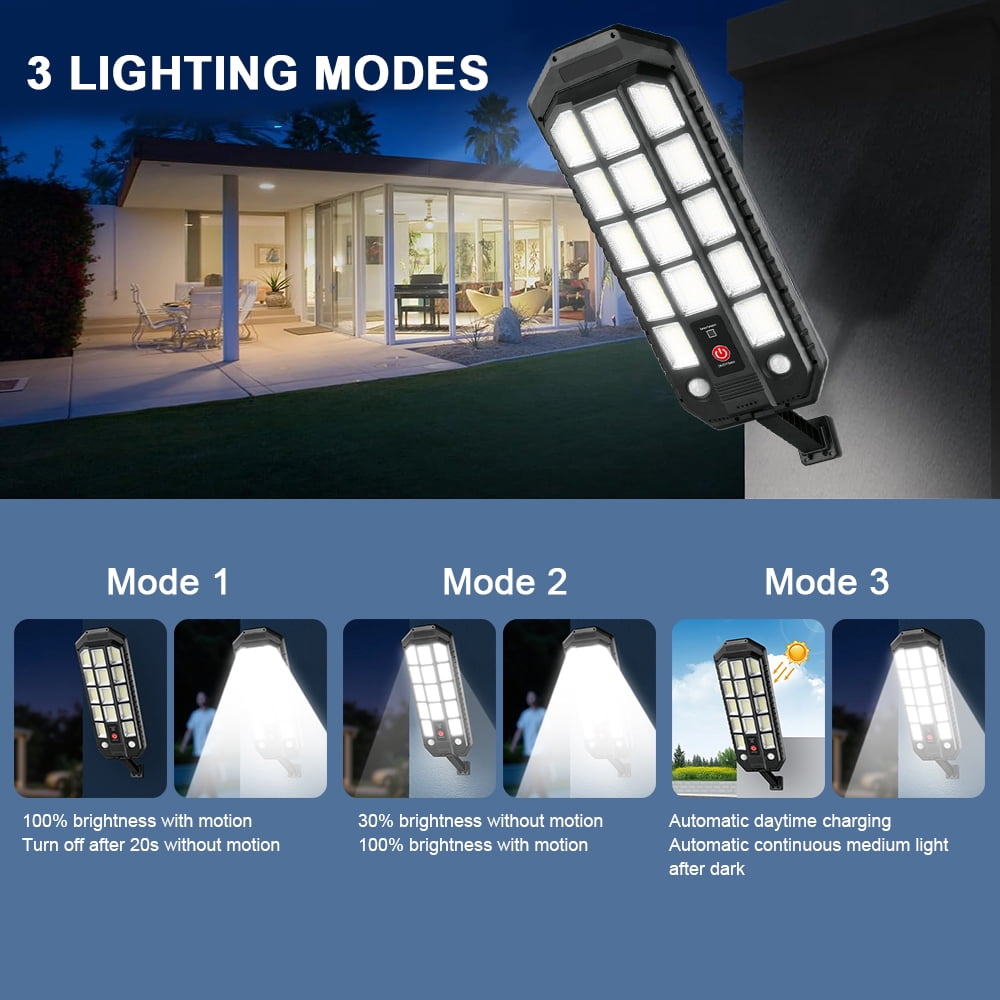 Solar Lights Outdoor, 7000LM Solar Street Lights Dusk to Dawn, 6500K Motion Sensor Solar Flood Lights, Waterproof Solar Security Lights for Area Lighting Yard Patio